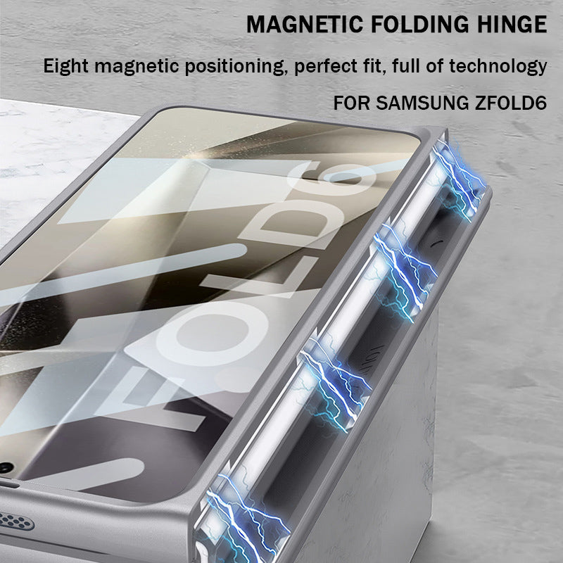 Suitable For Samsung ZFold6 Frosted Hinge Shaft Integrated Pen Slot Folding Shell