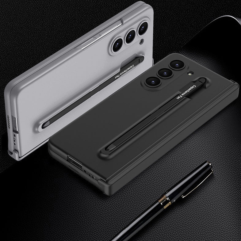 Suitable For Samsung ZFold6 Frosted Hinge Shaft Integrated Pen Slot Folding Shell