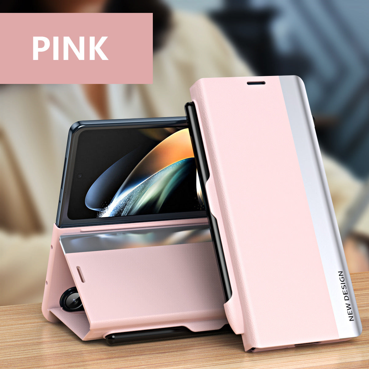 Applicable To For Samsung Z Fold3/Z Fold4 Flip Stand With pen slot Mobile Case