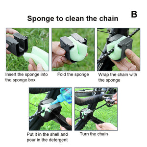 Bicycle Chain Washer Chain Brush Cleaning Maintenance Tool