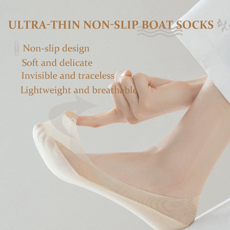 💕Summer Women's Thin Shallow Invisible Ultra-thin Non-slip Boat Socks