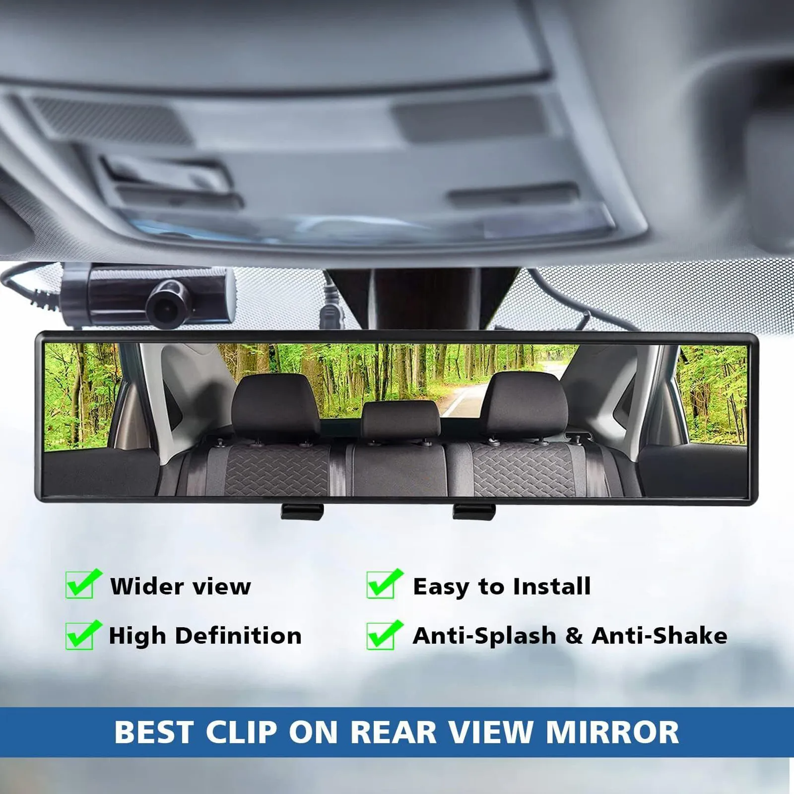 Panoramic Convex Car Rear View Mirror Wide Angle Clip