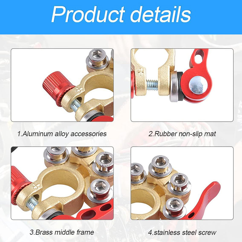 Thickened Brass Car Battery Pile Head Battery Quick Release Clamp Connector