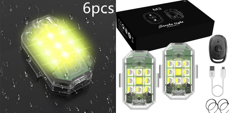 High Brightness Wireless LED Strobe Light + Remote (7 Light Colors + 30 Light Modes)