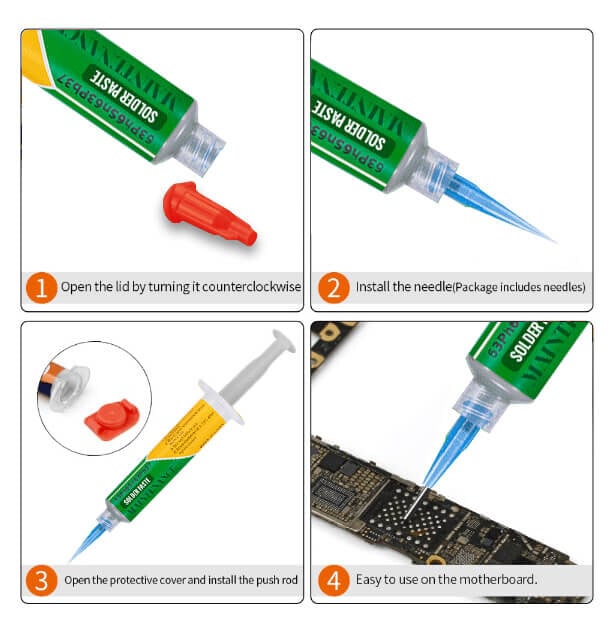 Syringe solder paste