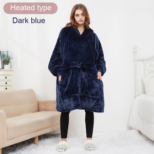 Outdoor Heating Blanket Hooded Lazy Blanket Double-layer Lazy Pajamas