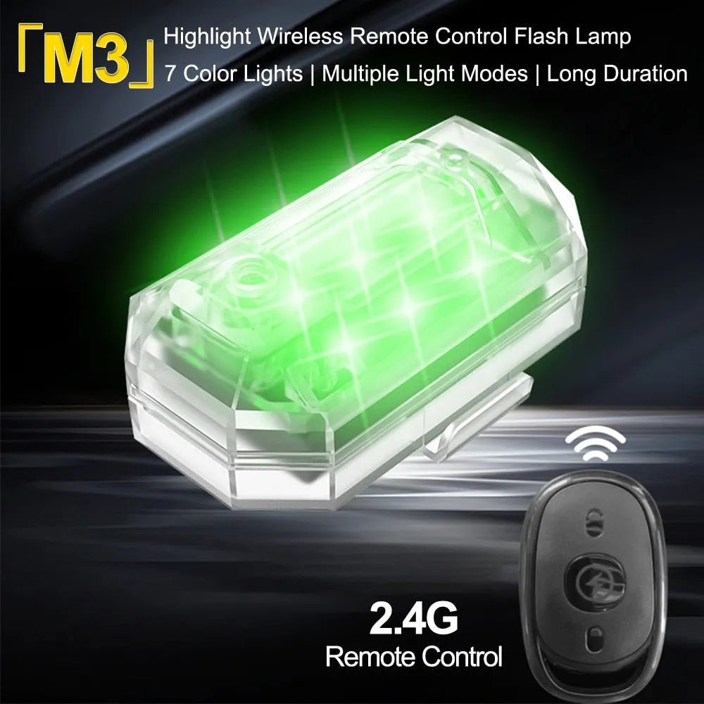 High Brightness Wireless LED Strobe Light + Remote (7 Light Colors + 30 Light Modes)