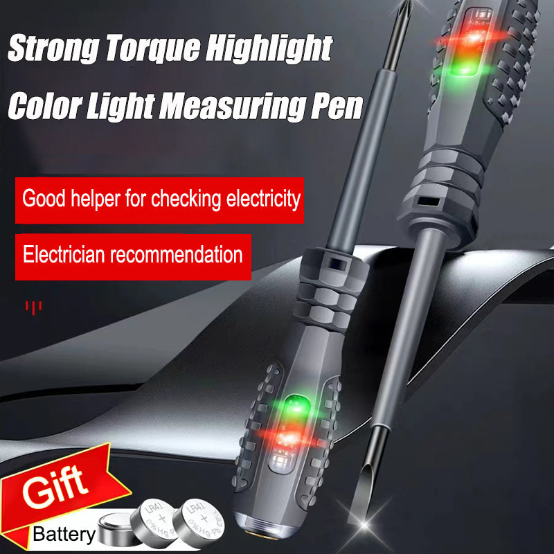 High Torque Alloy Dual Light Color Light Measuring Electric Pen Induction Electric Pen Screwdriver