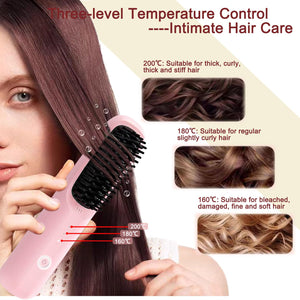 Cordless Hair Straightener Brush