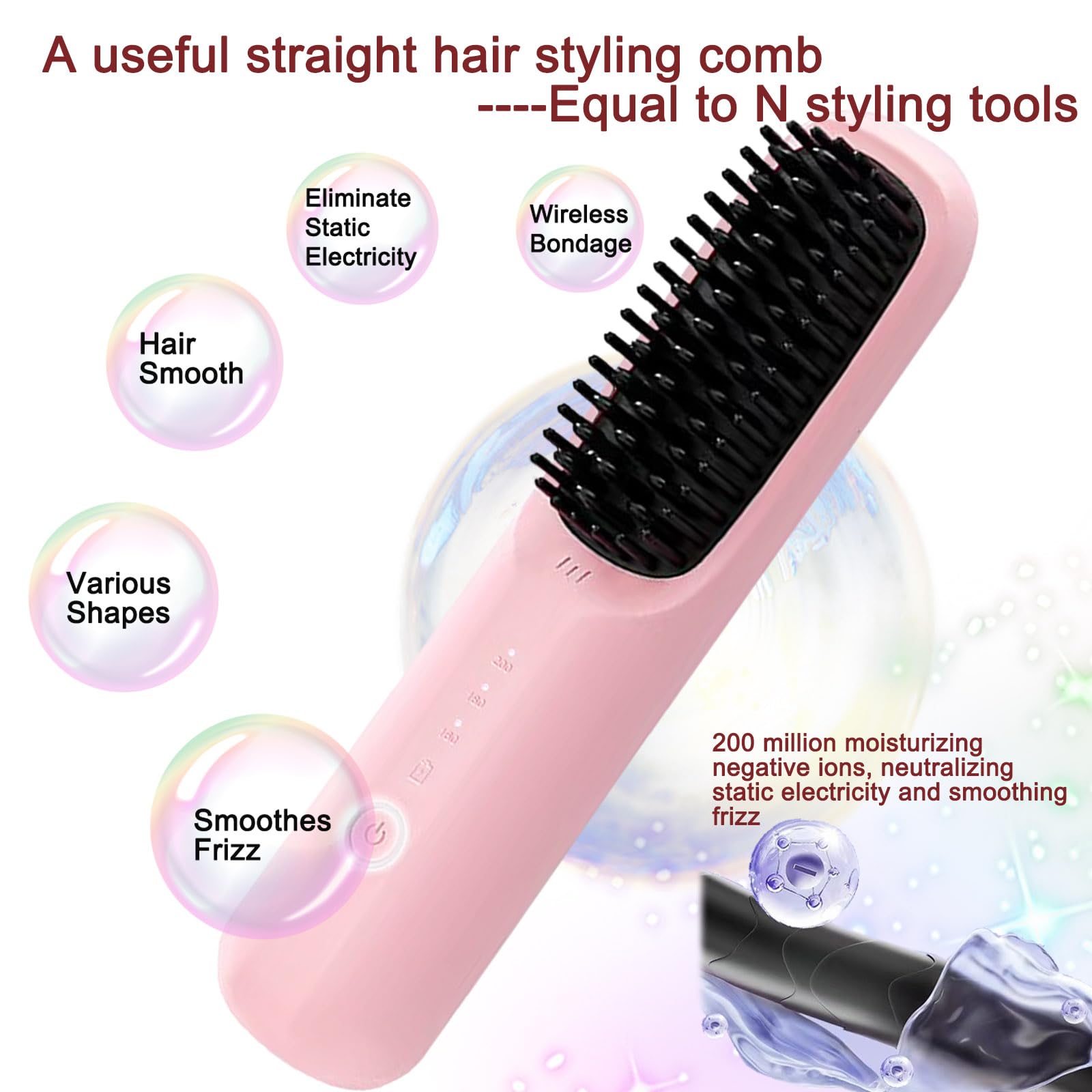 Cordless Hair Straightener Brush