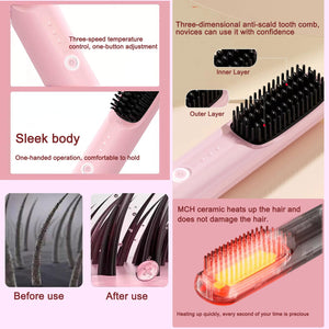 Cordless Hair Straightener Brush