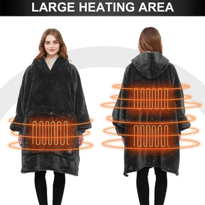 Outdoor Heating Blanket Hooded Lazy Blanket Double-layer Lazy Pajamas