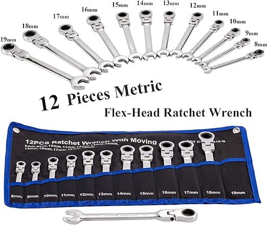 Open Flex-Head Ratcheting Wrench