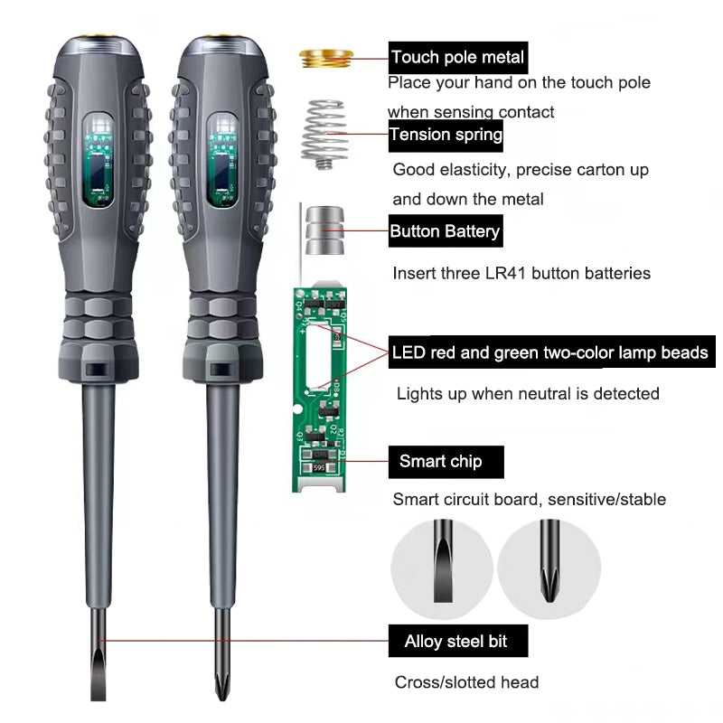 High Torque Alloy Dual Light Color Light Measuring Electric Pen Induction Electric Pen Screwdriver