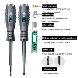 High Torque Alloy Dual Light Color Light Measuring Electric Pen Induction Electric Pen Screwdriver