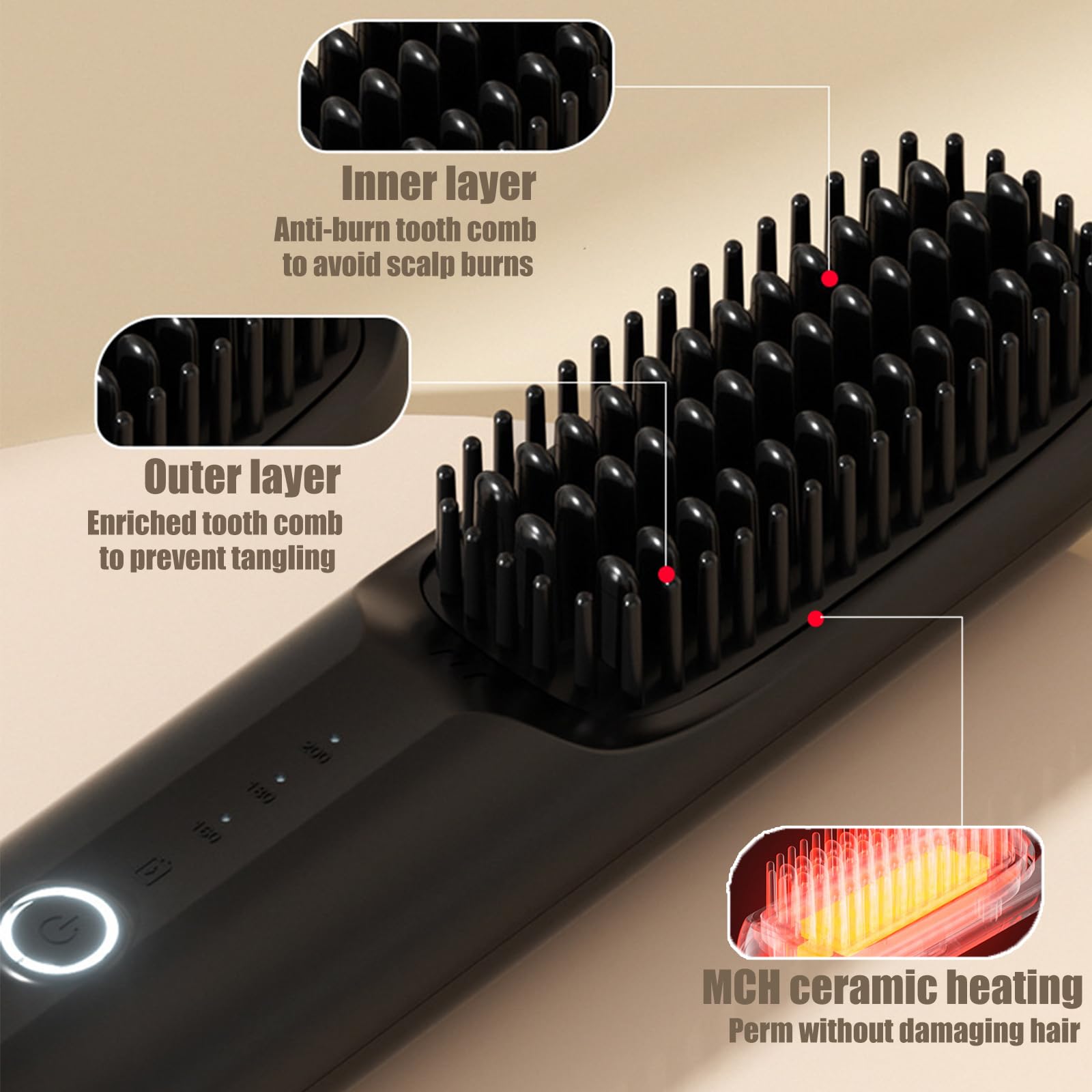 Cordless Hair Straightener Brush