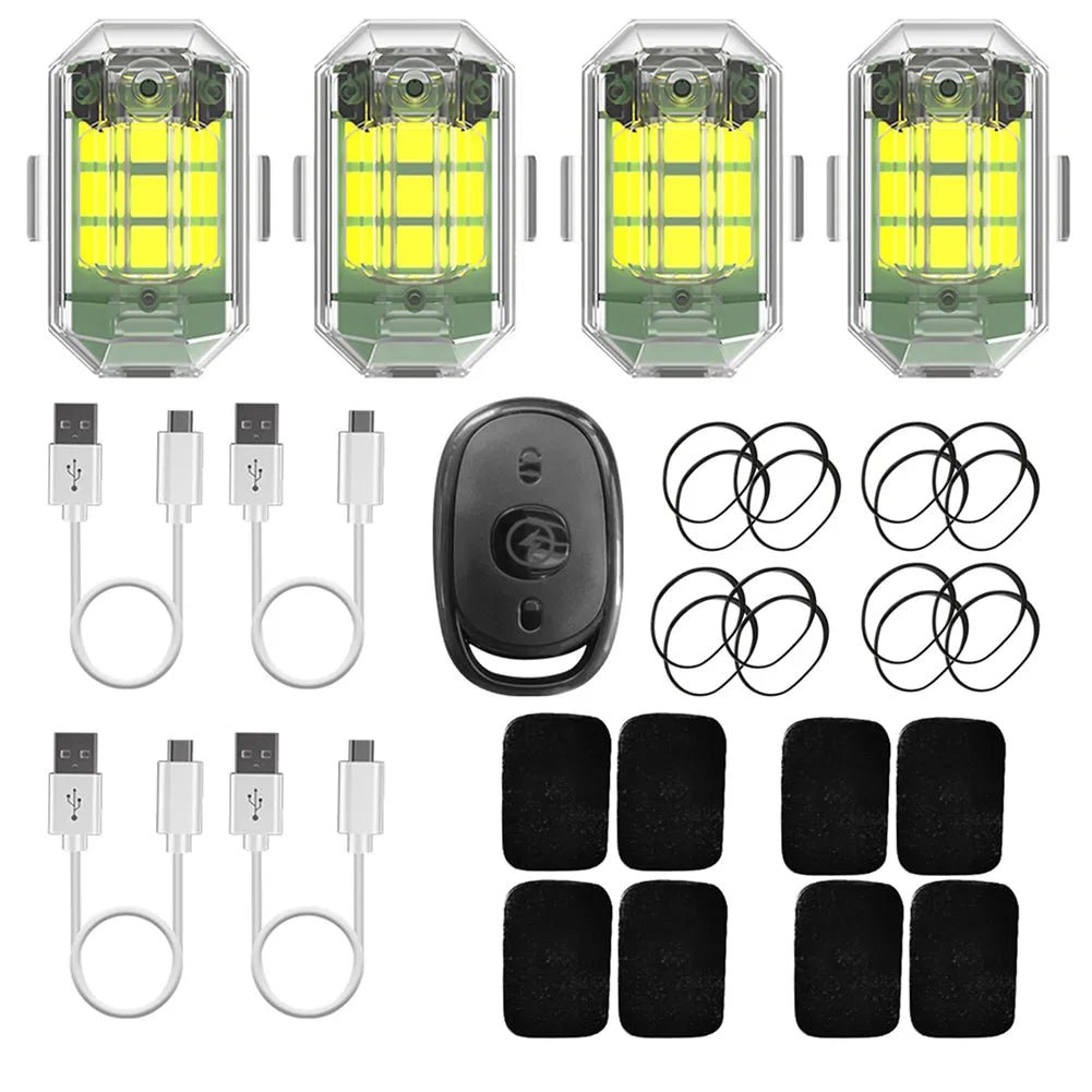 High Brightness Wireless LED Strobe Light + Remote (7 Light Colors + 30 Light Modes)