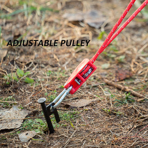 Adjustable Pulley for Tent Height Control in Outdoor Camping