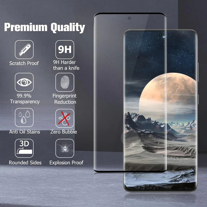 Tempered Glass Screen Protector & Quick Installation Tool For Samsung Galaxy