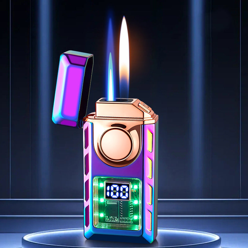 🔥Hot Sale🔥Multi-Functional Dual Flame Lighter with Colored Lights